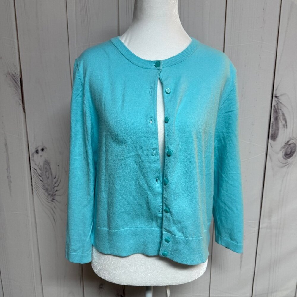 Lilly Pulitzer Caridgan, Teal, SIze Large, Excellent Preloved Condition